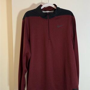 NWOT Nike Golf Burgundy and Black Quarter-Zip Pullover